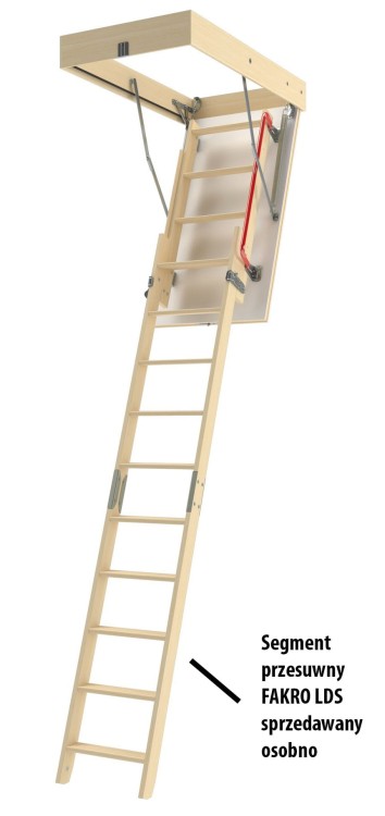Schody strychowe FAKRO LDK - segment przesuwny LDS sprzedawany osobno