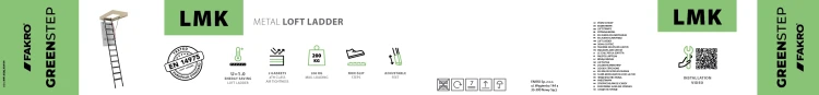Metalowe schody strychowe FAKRO LMK Greenstep - etykieta