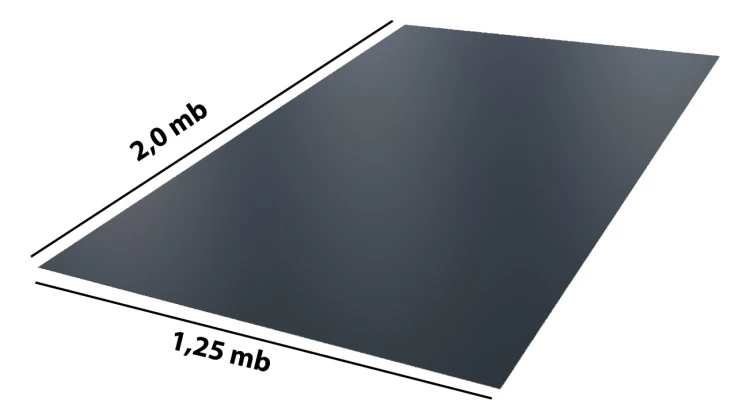 Blacha płaska BudMat SafeMat RAL 7016 foliowana 1,25x 2 mb
