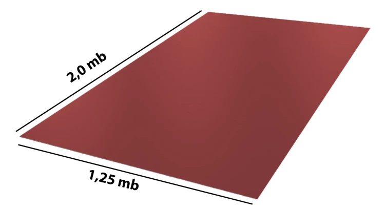 Blacha płaska BudMat SafeMat RAL 3009 foliowana 1,25x 2 mb