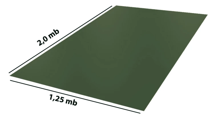 Blacha płaska BudMat SafeMat RAL 6020 foliowana 1,25x 2 mb