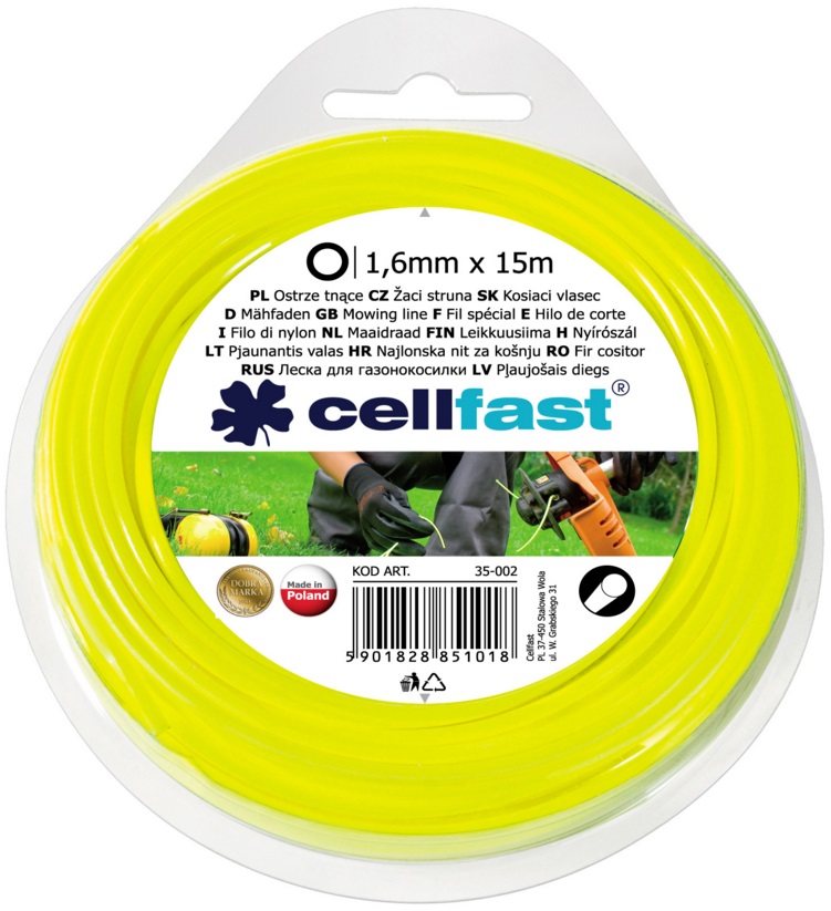 żyłka tnąca Cellfast 1,6mm x 15m- ostrze